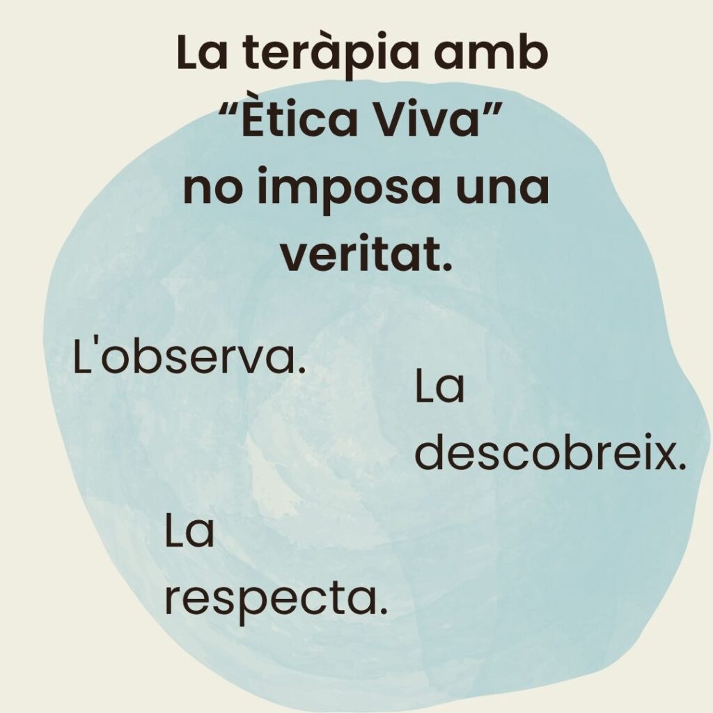 Imatge que descriu el propòsit d'una teràpia Gestalt ètica: no imposa una veritat, sinó que l'observa, la descobreix i la respecta.